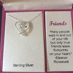 Sterling silver friendship necklace with gift box